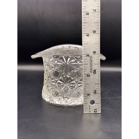 Vintage Fenton Daisy Button Clear Glass Top Hat Glassware - Picture 6 of 7